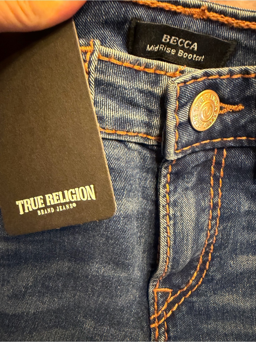 NWT True Religion Becca Big T Mid-Rise Bootcut Jeans Sz 25 Retail $204 - Picture 3 of 15